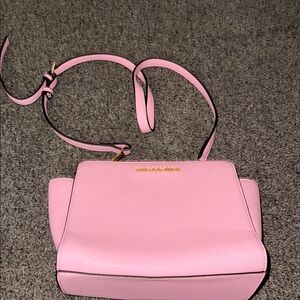 Michael Kors Pink Crossbody Bag with Gold Accents